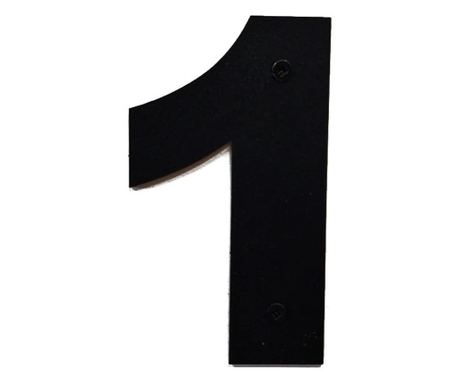 Házszám, acél, 100 mm, fekete, 1-es szám