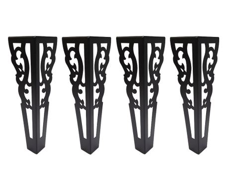 Set 4 kovinskih nog za klubsko mizo, višina 36 cm, model 1, črna