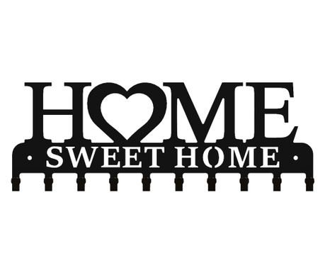 Držač za ključeve Home Sweet Home 10 kuka, Crna