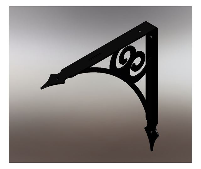 Dekorativní polička, 15x15 cm, ocel, černá