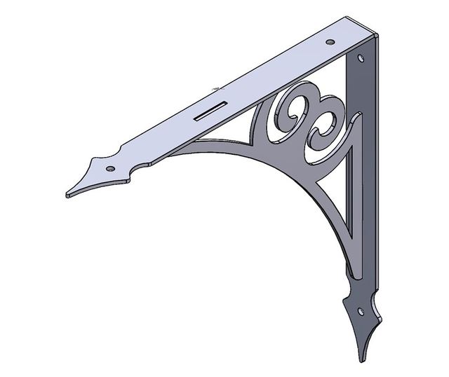 Dekorativní polička, 15x15 cm, ocel, černá