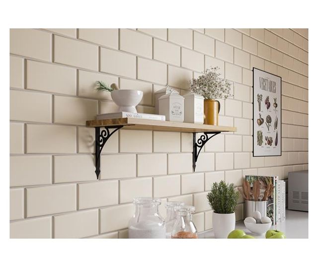 Dekorativní polička, 15x15 cm, ocel, černá