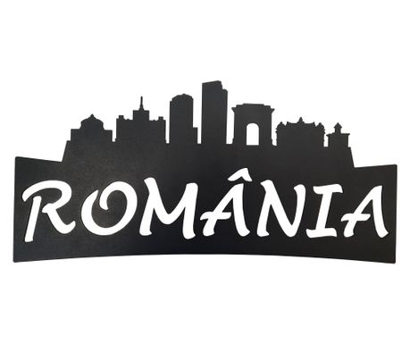 Decoratiune metalic pe perete Sigla Romania