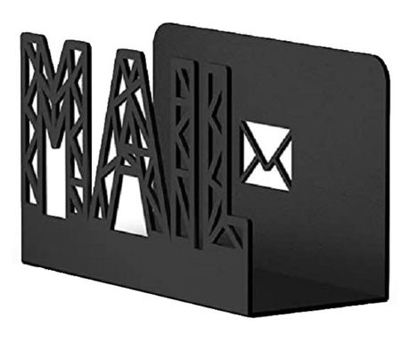 Podrška za pismo Mail, 15x6cm, čelik, crna