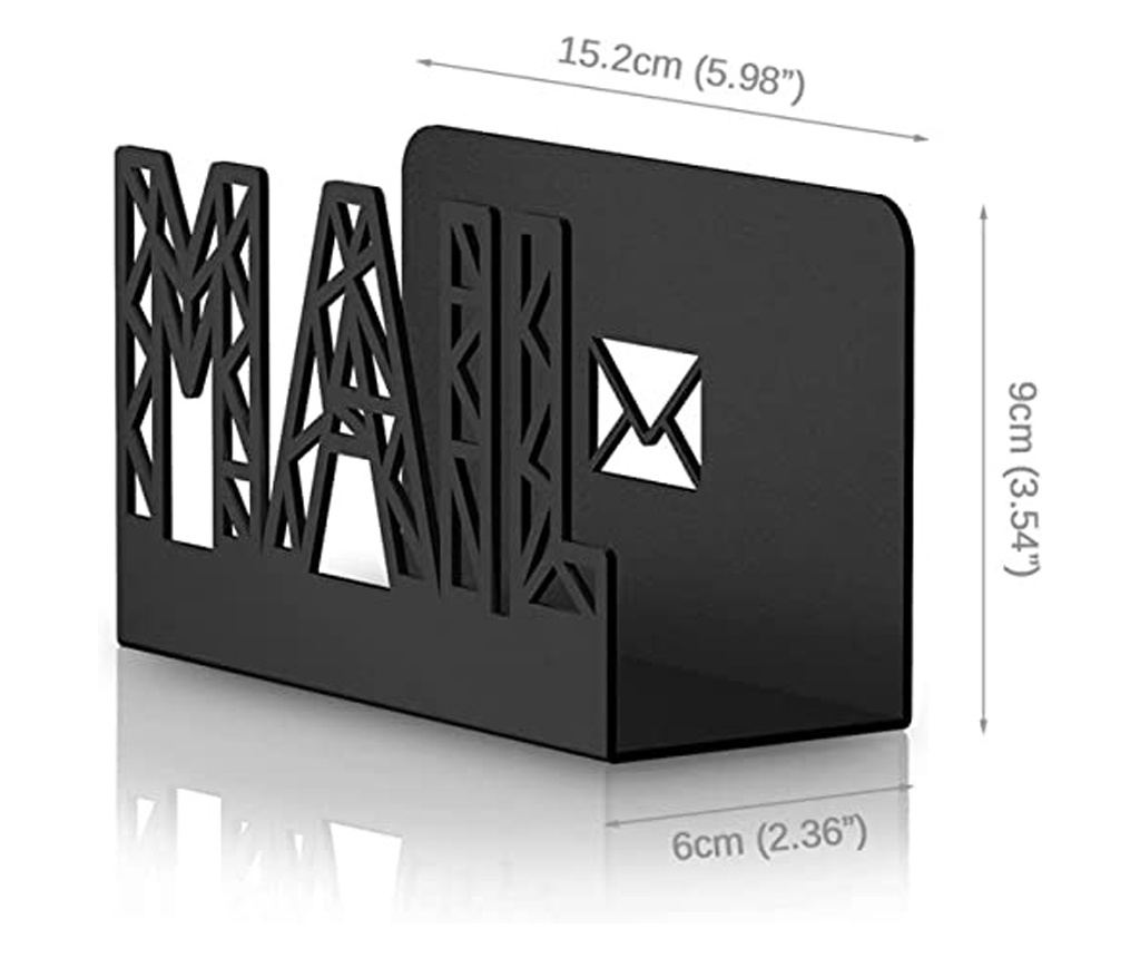 Levél tartó, 15x6cm, acél, fekete - 3