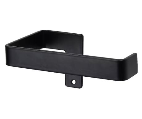 Držalo za toaletni papir, mat črna, Model 2, 135x80x2,5 mm
