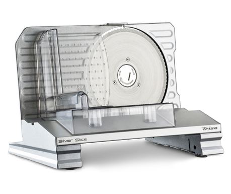 Feliator electric din aluminiu turnat sub presiune Trisa Silver Slice 6506.4612, 150 W, taiere reglabila de la 1 la 20 mm, Argin