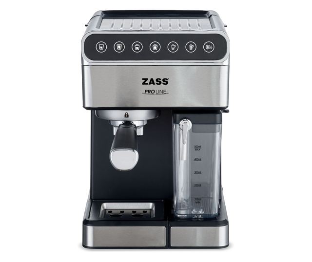 Espressor manual Zass ZEM10, 1350 W, 1.8 L, 16 bar, Argintiu
