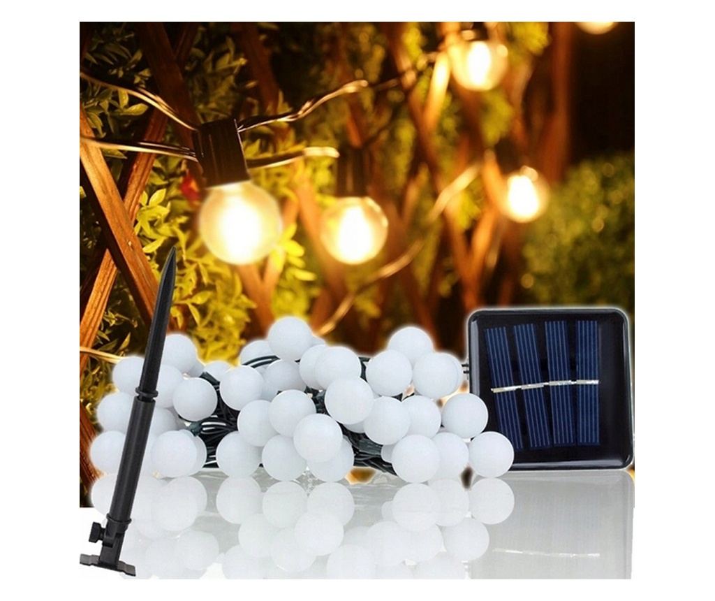 Solar String Lights, 7m 50 buc LED Bile Albe. - 2