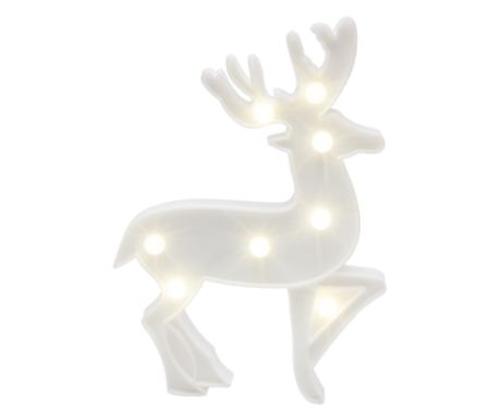 Dekoracija za mizo, LED, plastika, 8 svetlobnih virov, napajanje z baterijami, bela