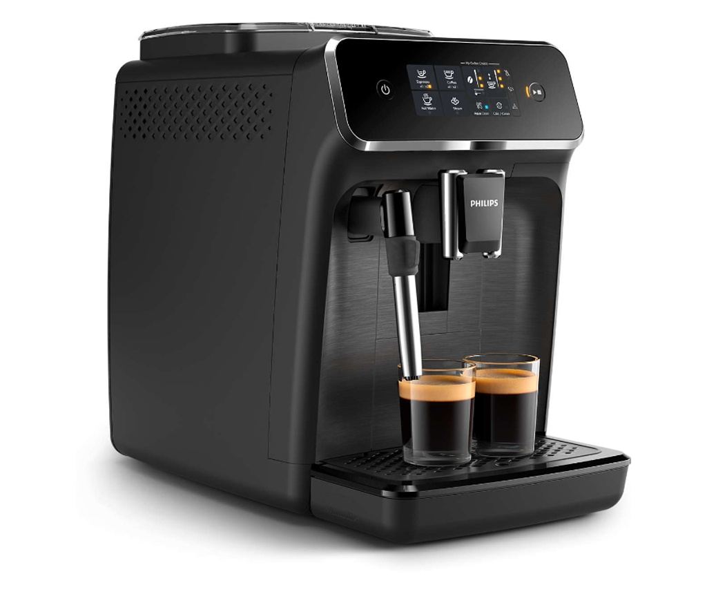 Automatyczny ekspres do kawy Philips z ekranem dotykowym, 1,8 L, 15 bar, AquaClean, system spieniania mleka, 2 napoje, czarny - 3