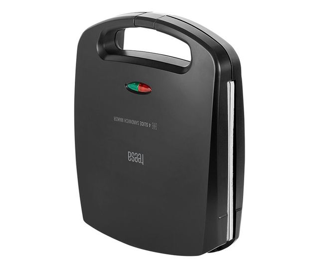 Toaster Ceramic, Putere 1500 W, Prepara 4 sandwich-uri, Negru