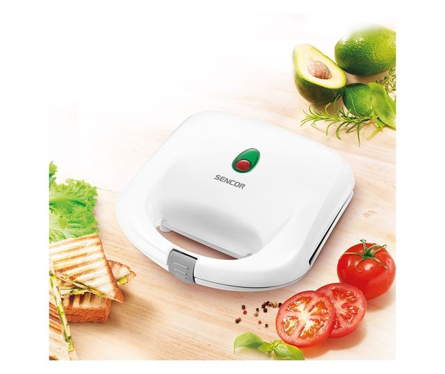 Maker Sandwich cu Putere si Compartmente Alb Patrat