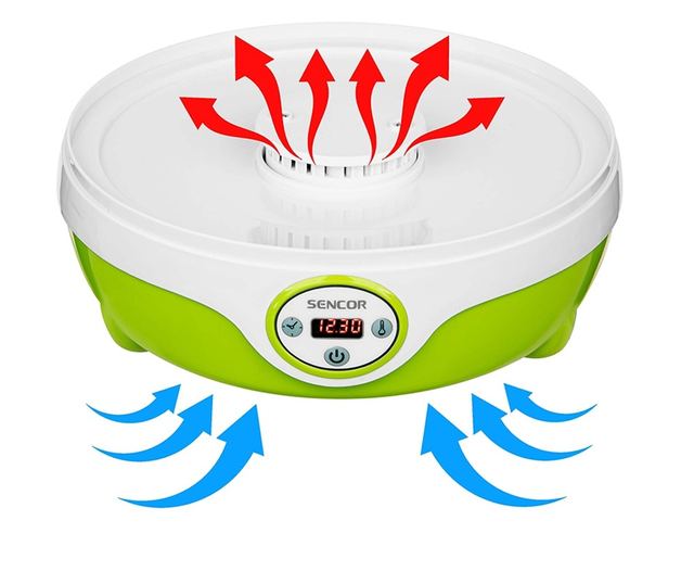 Prozirni dehidrator hrane, moderan, snaga 240W, zelena