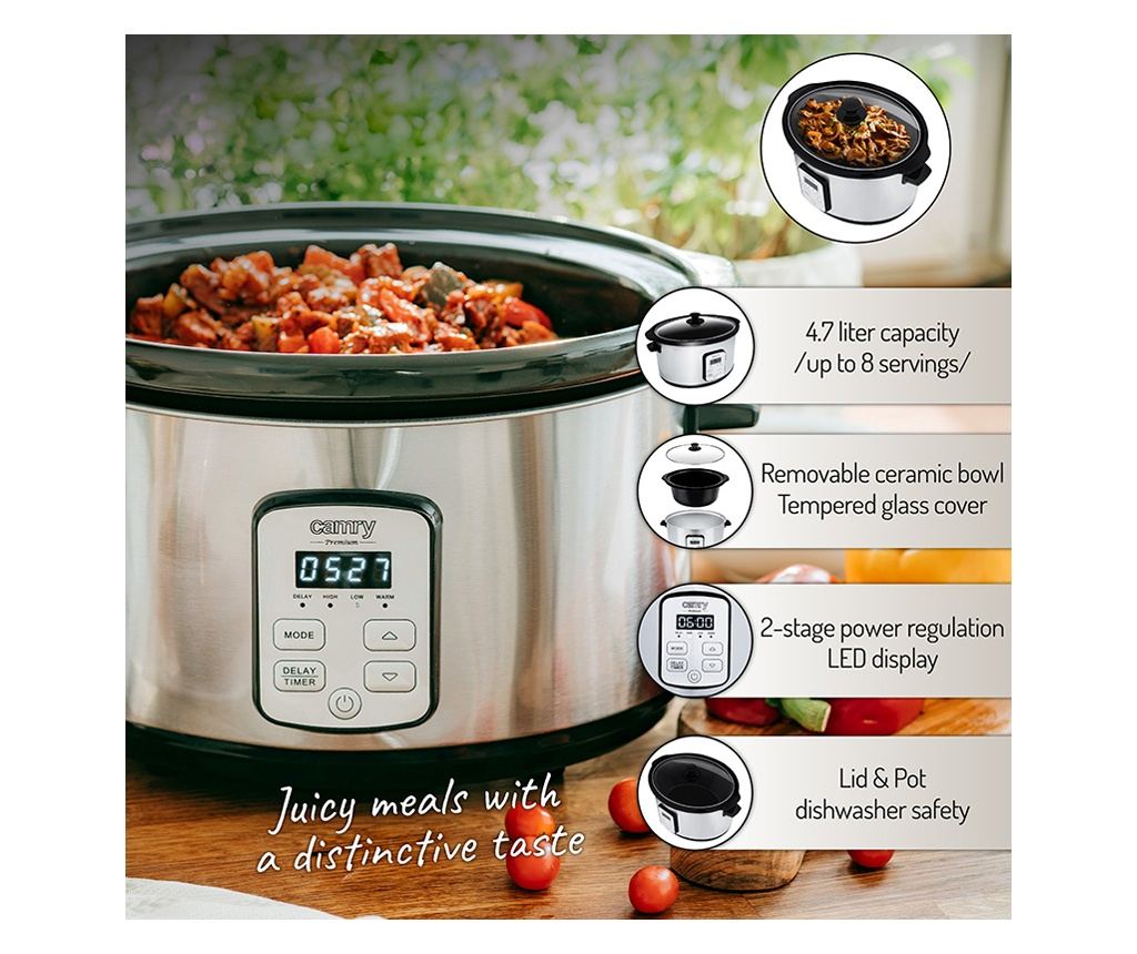 Crock-Pot Wolnowar 4.7l - Camry CR 6414 - 4