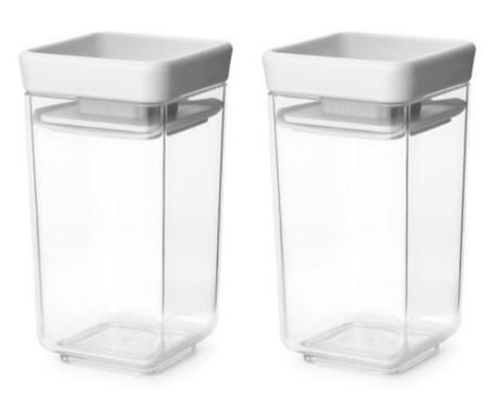 Комплект 2 бр. бурканчета за подправки Brabantia Tasty+ Stackable 1008884, 150 мл, Без BPA, Иновативни капачета, Прозрачен/сив