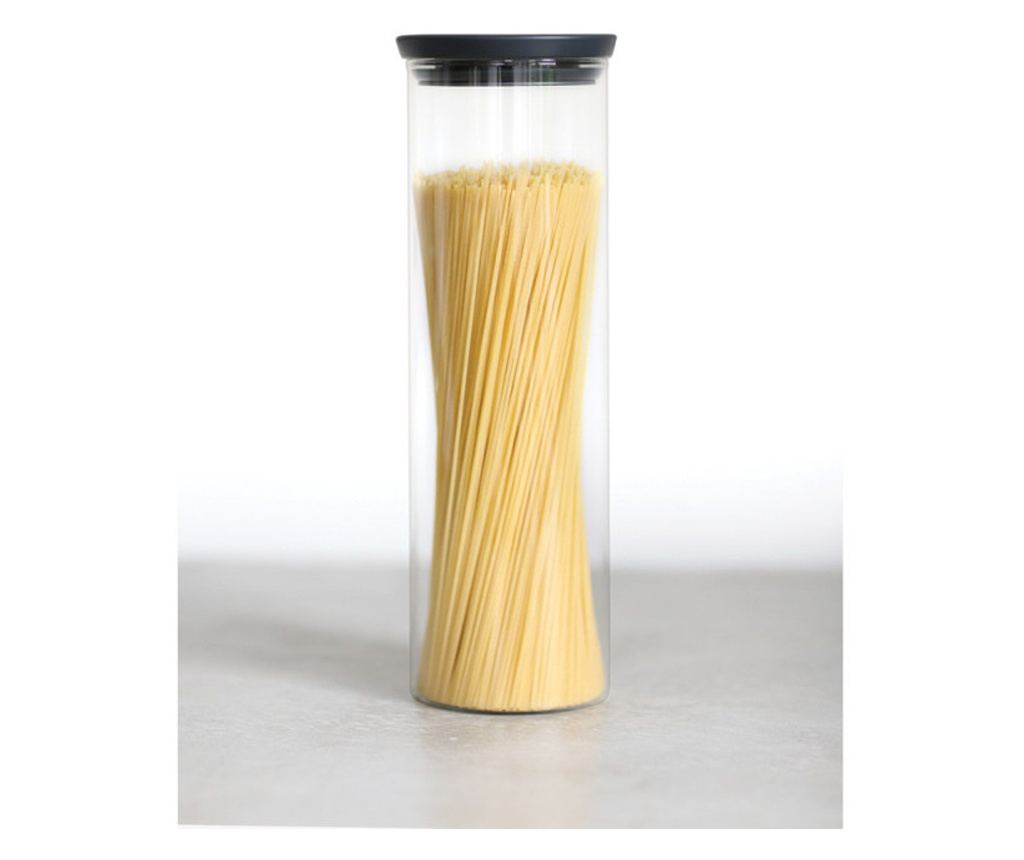 Brabantia egymásra rakható üvegedény 646873, 1,9 l, Szorosan záródó, Mosogatógépben mosható, Sötétszürke - 2