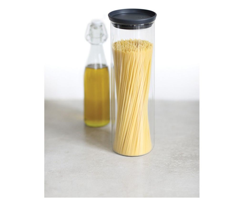 Brabantia egymásra rakható üvegedény 646873, 1,9 l, Szorosan záródó, Mosogatógépben mosható, Sötétszürke - 3