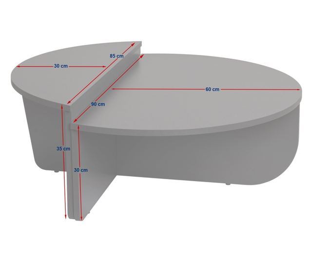 Hannah Home 2 részes dohányzóasztal szett, 100% melamin forgácslap 18mm, 90x30x60 cm, 85x35x30 cm, Orion Fehér