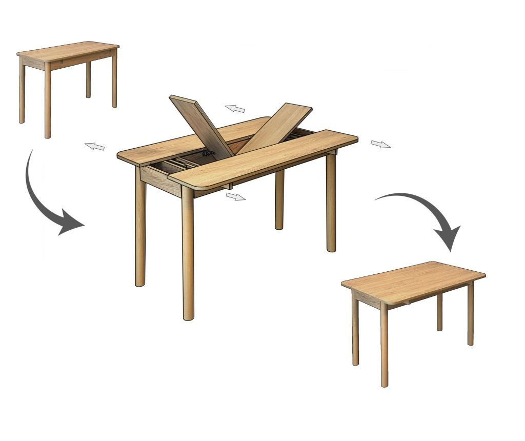 Extendable Dining Table & Chairs Set (4 Pieces) 522, Oak, Soho Grey - 8