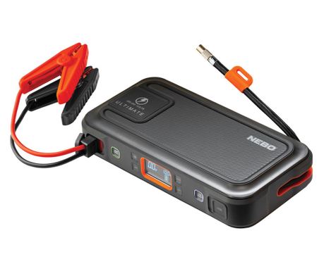 NEBO NEB-PBK-0006-G ULTIMATE, Jump Starter, 12VDC/600 A 3mp, 1500 A max., kompresszor, 130 psi max., LCD kijelző, Smart Charge,