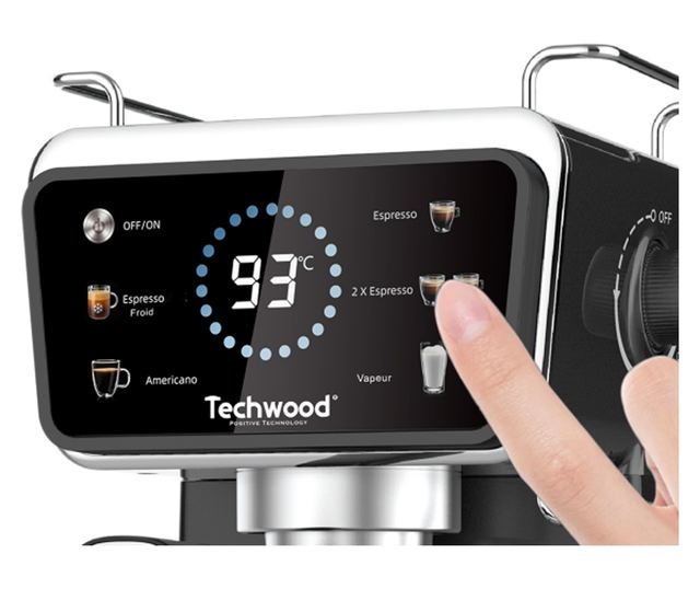 Espressor Techwood TCA-1386EXN, 20 bar, capsule Nespresso sau cafea macinata, 1.5L