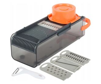 Razatoare multifunctionala pentru legume si fructe, 4 lame diferite, Gonga Gri