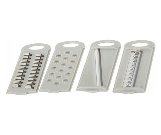 Razatoare multifunctionala pentru legume si fructe, 4 lame diferite, Gonga Gri