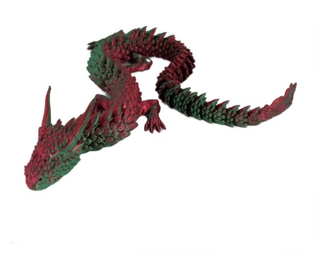 Figurina Sani, Dragon in Ou 90 x 115 mm, Albastru, Rosu, Verde