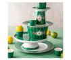 Bol din porțelan, Pip Studio, Stripes Green, 15 cm, colecția Love Birds