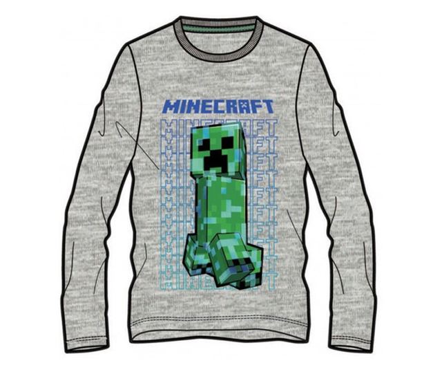 Minecraft gyerek hosszú ujjú póló felső grey creeper 10 év