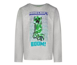 Minecraft gyerek hosszú ujjú póló felső grey creeper 10 év
