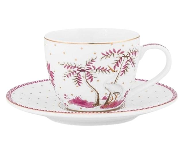 Φλιτζάνι εσπρέσο με πιατάκι, Pip Studio, Dots Gold Pink, 120 ml, συλλογή Jolie