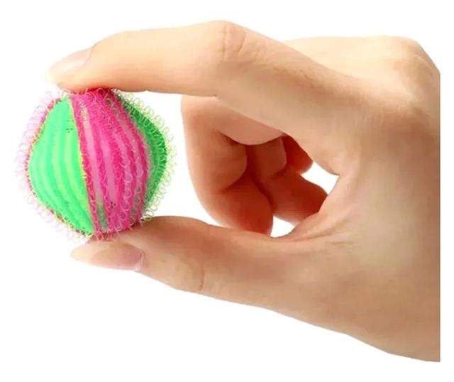 Set 6 bile cu role pentru indepartat scame masina de spalat si uscator, Gonga® Roz/Verde