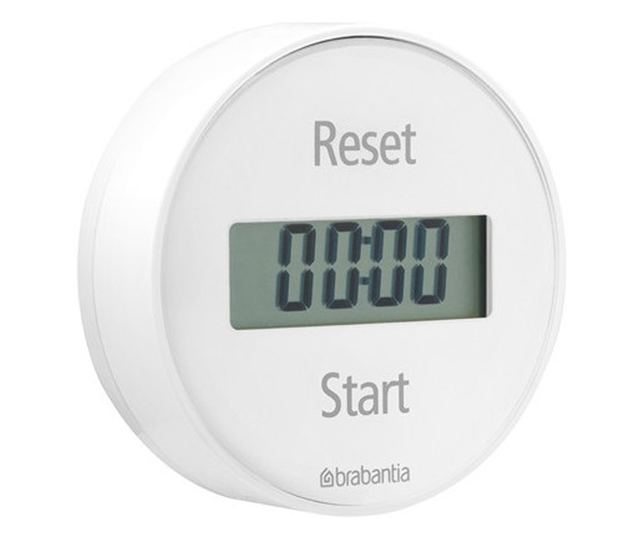 Кухненски таймер Brabantia 107787, Дигитален дисплей, Магнит, Хронометър, Бял