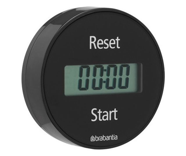 Кухненски таймер Brabantia 107789, Дигитален дисплей, Магнит, Хронометър, Тъмносив