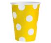Yellow Polka Dots sárga papír pohár 6 db-os 270ml