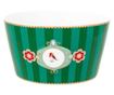 Bol din porțelan, Pip Studio, Stripes Green, 15 cm, colecția Love Birds
