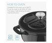 Oala antiaderenta din fonta Navaris pentru plite/cuptoare - 24 cm - 3,5 l - negru, 48777.01.01