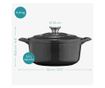 Oala antiaderenta din fonta Navaris pentru plite/cuptoare - 24 cm - 3,5 l - negru, 48777.01.01