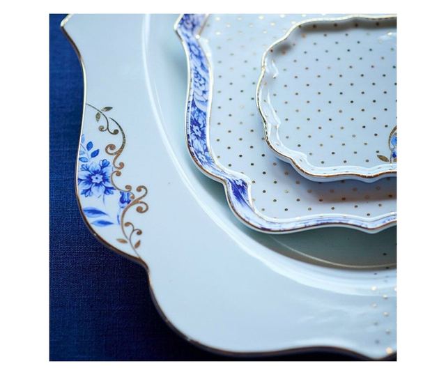 Ovális porcelántál, Pip Studio, Fehér, 40 cm, Royal White kollekció