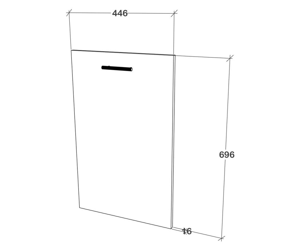 Usa Masina de Vase haaus Karo, Gri Lucios, MDF, 45 x 70 cm - 2