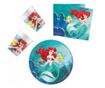 Disney Hercegnők party szett Ariel 23cm-es tányérral 36db-os