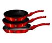 Set de tigai marmorate, 3 piese, din aluminiu forjat, Burgundy Metalic Line, Berlinger Haus, BH 1289