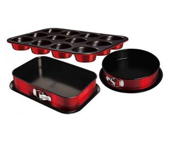 Set 3 tavi pentru cuptor Burgundy Metallic Line BerlingerHaus BH 7635