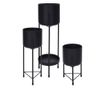 3 darabos virágcserép készlet állvánnyal Excellent Houseware, fém, fekete
