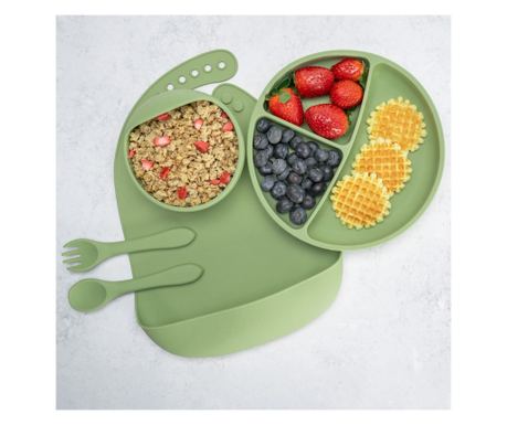 Set Diversificare, AppeKids, 100% Silicon, Classic - Raw Green
