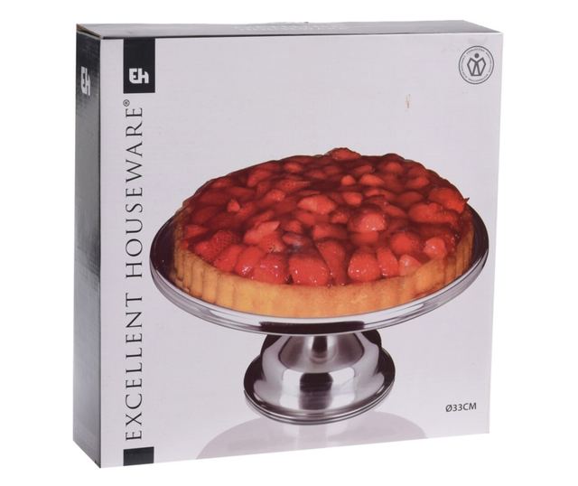 Excellent Houseware tortaállvány, rozsdamentes acél, 33x15 cm, ezüst