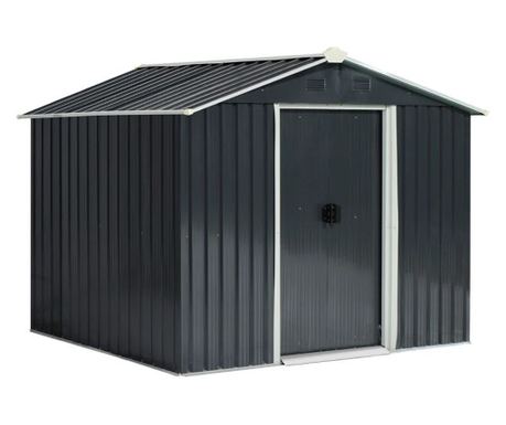 Vrtna lopa/shramba za orodje, jeklo in PP, črna, 236x174x190 cm