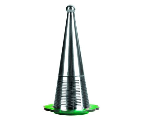 Κωνικό τσάι Infusor, Ibili-Accessorios, ανοξείδωτο ατσάλι 18/10, 11 cm, ασημί/πράσινο